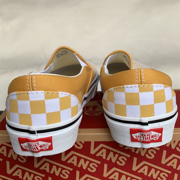 VANS CLASSIC SLIP ON CHECKERBOARD OCHRE/Trwht WMNS - Picture 10 of 12